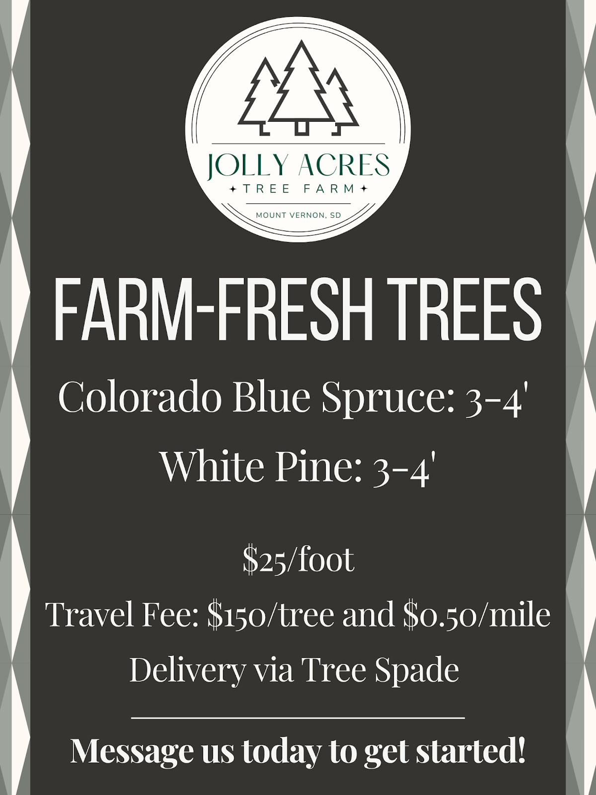 Jolly Acres Tree Farm in Mount Vernon, South Dakota